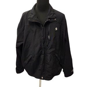 Carhartt Mens J162 Black Front Pockets Long Sleeve Full Zip Jacket Sz XL Regular
